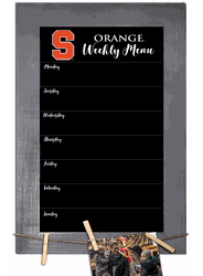 Syracuse Orange Weekly Chalkboard with frame & clothespins 11x19 Sign