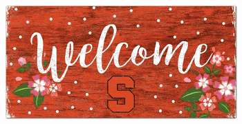 Syracuse Orange Welcome Floral 6x12 Sign