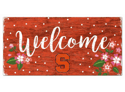 Syracuse Orange Welcome Floral 6x12 Sign