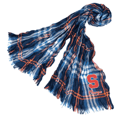 Syracuse Orangemen Crinkle Scarf Plaid Navy/Orang
