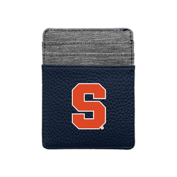 Syracuse Orangemen Pebble Front Pocket Wallet Navy