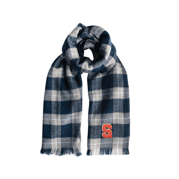 Syracuse Orangemen Plaid Blanket Scarf NV-GRY