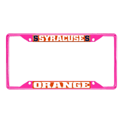 Syracuse Pink Metal License Plate Frame - 6.25"x12.25"