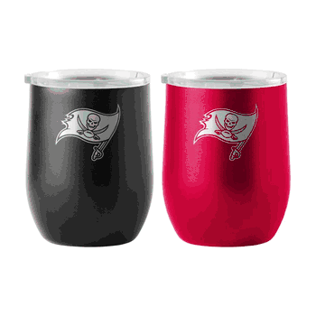 Tampa Bay Buccaneers 16oz Yours and Mine Etch Powdercoat Curved Beverage Set