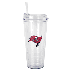 Tampa Bay Buccaneers 22oz Flipside Dbl Wall Clear Tumbler