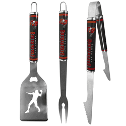 Tampa Bay Buccaneers 3 pc Steel BBQ Tool Set
