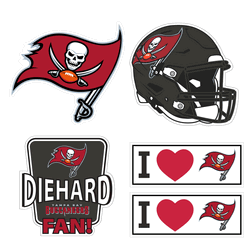 Tampa Bay Buccaneers 5 pack of 4 inch Decals