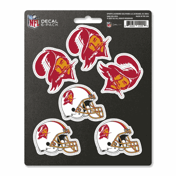Tampa Bay Buccaneers 6 Count Mini Decal Sticker Pack