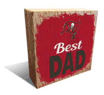 Tampa Bay Buccaneers Best Dad 6x6 Wood Block