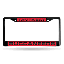 Tampa Bay Buccaneers Black 12" x 6" Black Laser Cut Chrome Frame