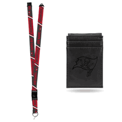 Tampa Bay Buccaneers Black Front Pocket Wallet Set