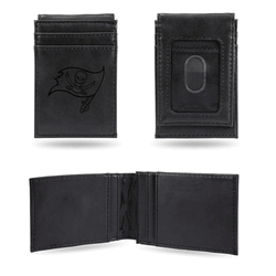 Tampa Bay Buccaneers Black Laser Engraved Front Pocket Wallet