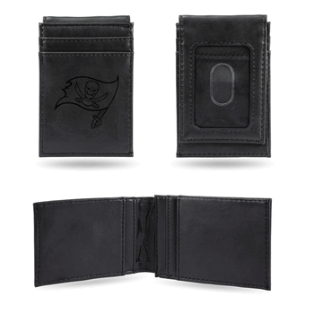 Tampa Bay Buccaneers Black Laser Engraved Front Pocket Wallet