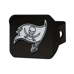 Tampa Bay Buccaneers Black Metal Hitch Cover with Metal Chrome 3D Emblem