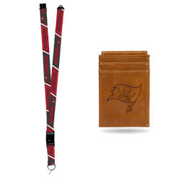 Tampa Bay Buccaneers Brown Front Pocket Wallet Set