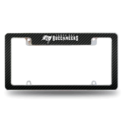 Tampa Bay Buccaneers Carbon Fiber 12" x 6" Chrome All Over Automotive License Plate Frame