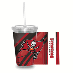 Tampa Bay Buccaneers Clear Tumbler W/Straw