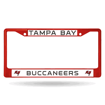 Tampa Bay Buccaneers Colored 12 X 6 Chrome License Plate Frame - Red