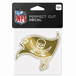Tampa Bay Buccaneers Decal 4x4 Perfect Cut Metallic Gold