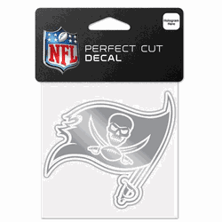Tampa Bay Buccaneers Decal 4x4 Perfect Cut Metallic Silver