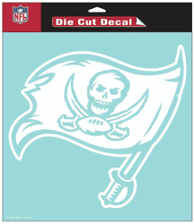Tampa Bay Buccaneers Decal 8x8 Perfect Cut White