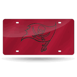 Tampa Bay Buccaneers Flag Red Laser Cut Auto Tag