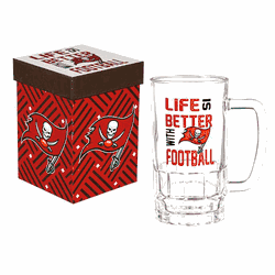 Tampa Bay Buccaneers Glass 18oz Tankard Boxed