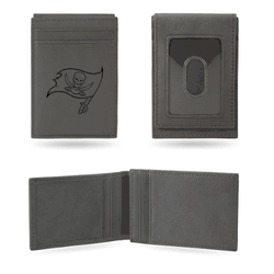 Tampa Bay Buccaneers Gray Laser Engraved Front Pocket Wallet