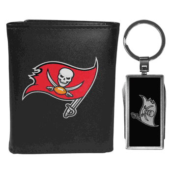 Tampa Bay Buccaneers Leather Tri-fold Wallet & Multitool Key Chain