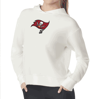 Tampa Bay Buccaneers NFL Kadi Waffle Hoodie Coconut Cream Medium