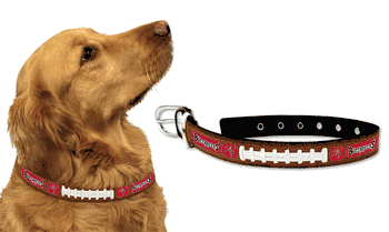 Tampa Bay Buccaneers Pet Collar Leather Classic Football Size Medium Red Logo