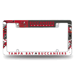 Tampa Bay Buccaneers Primary 12" x 6" Chrome All Over Automotive License Plate Frame