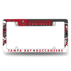 Tampa Bay Buccaneers Primary 12" x 6" Chrome All Over Automotive License Plate Frame for Car/Truck/SUV
