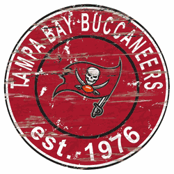 Tampa Bay Buccaneers Round Distressed Sign
