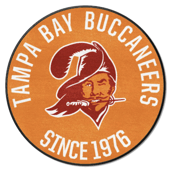 Tampa Bay Buccaneers Roundel Rug - 27in. DiameterNFL Retro Logo, Bucco Bruce Logo