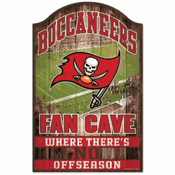 Tampa Bay Buccaneers Sign 11x17 Wood Fan Cave Design
