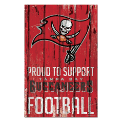 Tampa Bay Buccaneers Sign 11x17 Wood Proud to Support Design