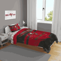 Tampa Bay Buccaneers Slanted Stripe 4 PC Twin Bed in a Bag