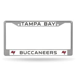 Tampa Bay Buccaneers Standard Chrome Frame with Plastic Inserts 12" x 6" Car/Truck Auto Accessory