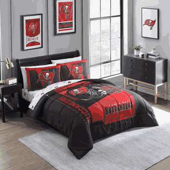 Tampa Bay Buccaneers Status Bed In A Bag Queen
