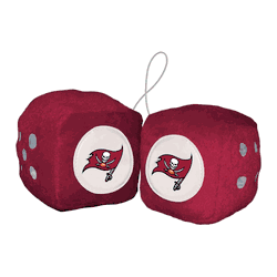 Tampa Bay Buccaneers Team Color Fuzzy Dice Dcor 3" Set