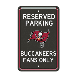 Tampa Bay Buccaneers Team Color Reserved Parking Sign Dcor 18in. X 11.5in. Lightweight