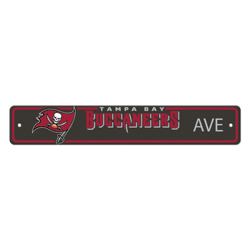 Tampa Bay Buccaneers Team Color Street Sign Dcor 4in. X 24in. Lightweight