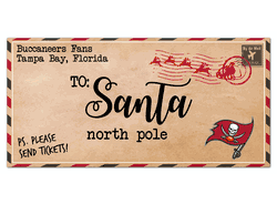 Tampa Bay Buccaneers To Santa 6x12 Sign