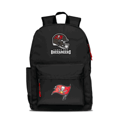 Tampa Bay Buccaneers Two-Logo Campus Backpack, Black, with Red Zipper