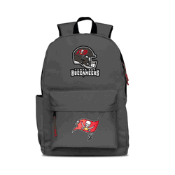 Tampa Bay Buccaneers Two-Logo Campus Backpack, Gray, with Red Zipper