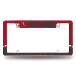 Tampa Bay Buccaneers Two-Tone 12" x 6" Chrome All Over Automotive License Plate Frame