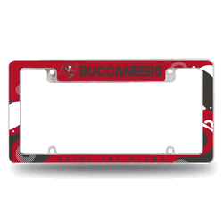 Tampa Bay Buccaneers Wave 12" x 6" Chrome All Over Automotive License Plate Frame