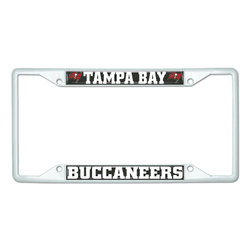 Tampa Bay Buccaneers White Metal License Plate Frame - 6.25"x12.25"