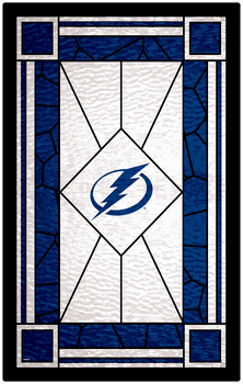 Tampa Bay Lightning 11x19 Stained Glass Wood Sign